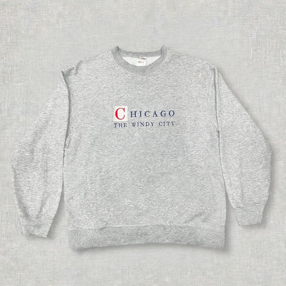 Fruit of the Loom Other - Chicago The Windy City Crewneck Sweatshirt Gray Fruit of the Loom BEST Size L